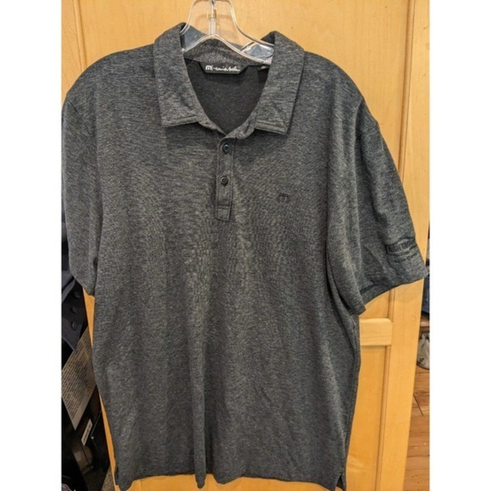 Travis Matthew Polo Shirt Adult Mens XL Gray Short Sleeve Golf Monogram‎